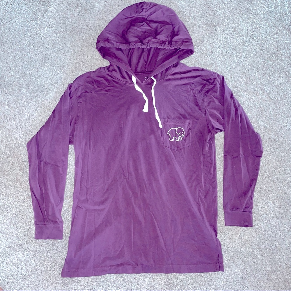 Long sleeve ivory Ella shirt with hood